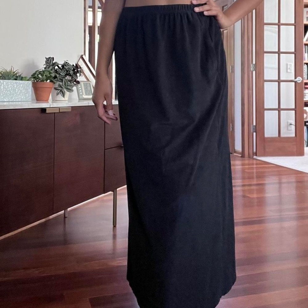 Vintage black polyester skirt